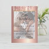 Glitter Drift Vellum Overlay Wedding Invitation Kaart (Staand voorkant)