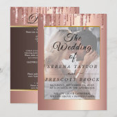 Glitter Drift Vellum Overlay Wedding Invitation Kaart (Voorkant / Achterkant)