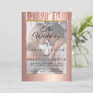 Glitter Drift Vellum Overlay Wedding Invitation Kaart
