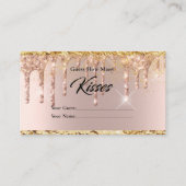 Glitter drijft goud hoeveel kussen er in het donke informatiekaartje (Voorkant)