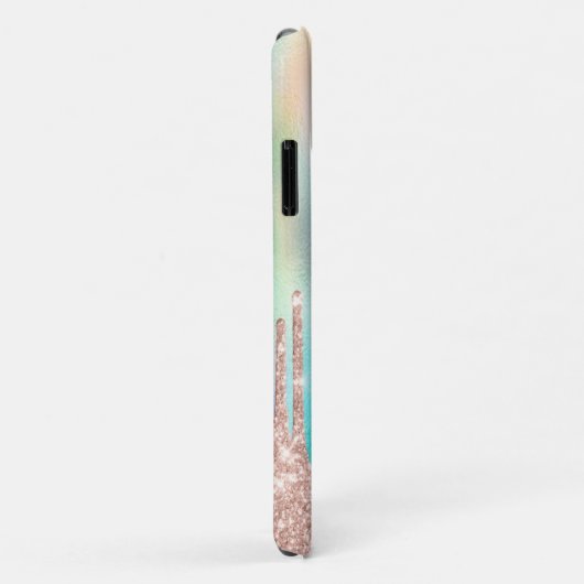 Glitter Drijft Roos Gold, monogram holografisch Case-Mate iPhone Case (Achterkant/rechts)