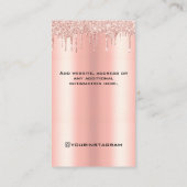 Glitter Drijft Roos Goudjuwelen oorscherm Visitekaartje (Achterkant)