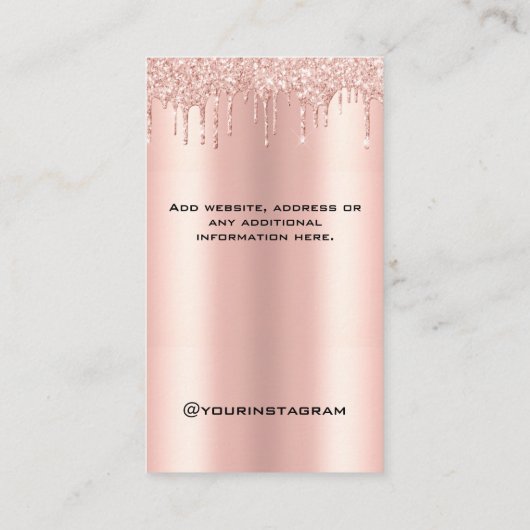 Glitter Drijft Roos Goudjuwelen oorscherm Visitekaartje (Achterkant)