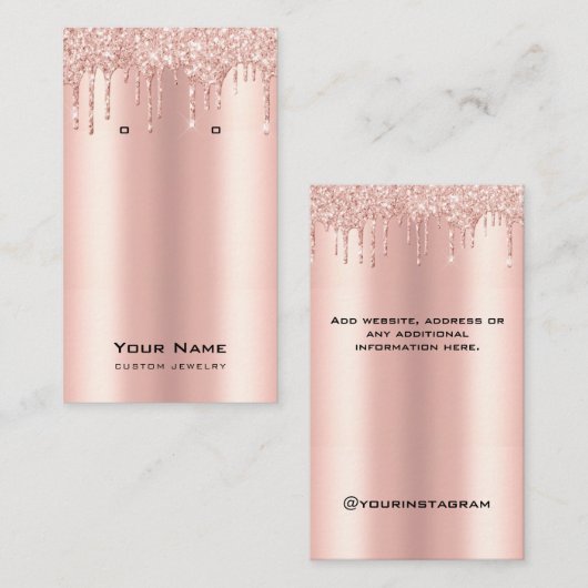 Glitter Drijft Roos Goudjuwelen oorscherm Visitekaartje (Voorkant / Achterkant)