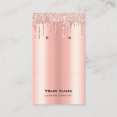 Glitter Drijft Roos Goudjuwelen oorscherm Visitekaartje (Voorkant)