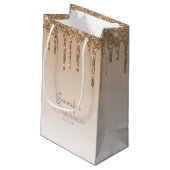 Glitter Drip 21e Verjaardag Goud Klein Cadeauzakje (Achterkant Gekanteld)