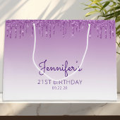 Glitter Drip 21st Birthday Paars Groot Cadeauzakje