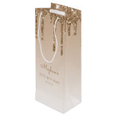 Glitter Drip 30e Verjaardag Goud Wijn Cadeautas (Achterkant Gekanteld)