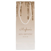 Glitter Drip 30e Verjaardag Goud Wijn Cadeautas (Achterkant)