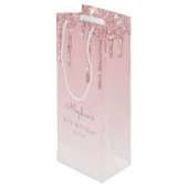 Glitter Drip 30e verjaardag Roze Wijn Cadeautas (Achterkant Gekanteld)