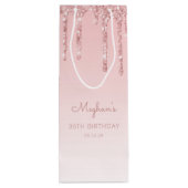 Glitter Drip 30e verjaardag Roze Wijn Cadeautas (Achterkant)