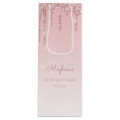 Glitter Drip 30e verjaardag Roze Wijn Cadeautas (Voorkant)