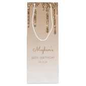 Glitter Drip 30th Birthday Gold Wijn Cadeautas (Achterkant)