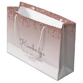 Glitter Drip 50th Birthday Roos Gold Groot Cadeauzakje (Voorkant Gekanteld)