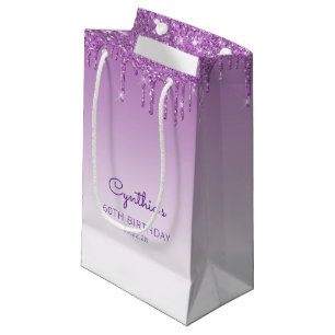 Glitter Drip 60e Verjaardag Paars Klein Cadeauzakje