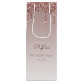 Glitter Drip 80ste verjaardag Rose Goud Wijn Cadeautas (Voorkant)