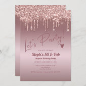 Glitter Drip Adult Birthday Kaart (Voorkant / Achterkant)