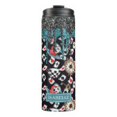 Glitter Drip Alice in Wonderland Thermosbeker (Voorkant)