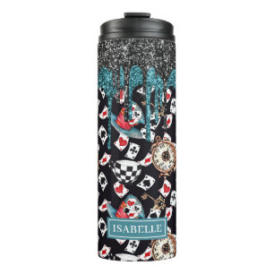Glitter Drip Alice in Wonderland Thermosbeker