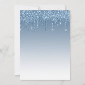 Glitter Drip Blauwe Baby Shower Uitnodiging (Achterkant)