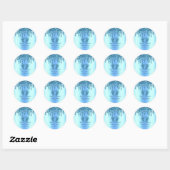 Glitter Drip Blue Baby Feet Baby shower Ronde Sticker (Vel)