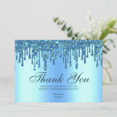 Glitter Drip Blue Baby Feet Bedankt voor je credit (Staand voorkant)