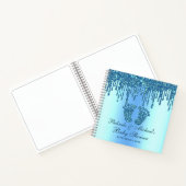 Glitter Drip Blue Feet Baby shower Guestbook Notitieboek (Binnen)