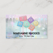 Glitter Drip Bokeh | Nail-Poolse flessen Visitekaartje (Voorkant)