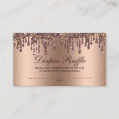 Glitter Drip Bronze Baby shower Diaper Raffle Informatiekaartje (Voorkant)