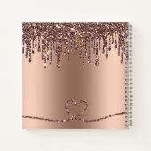 Glitter Drip Bronze Feet Baby shower Guestbook Notitieboek (Achterkant)