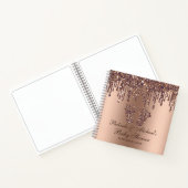 Glitter Drip Bronze Feet Baby shower Guestbook Notitieboek (Binnen)