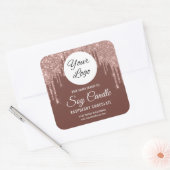 Glitter Drip Candle Beauty Product Label Sticker (Envelop)