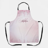 glitter drip gepersonaliseerde naam monogram schort (Voorkant)