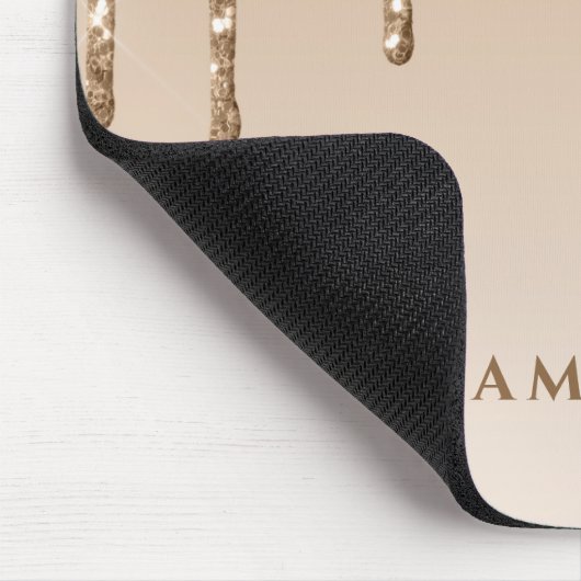 glitter drip girly personalized name muismat (Hoek)