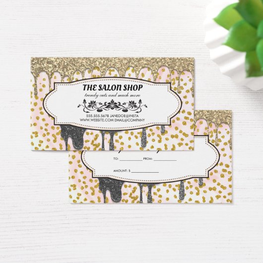 Glitter Drip | Glamour | Schoonheid Visitekaartje (Bureau)