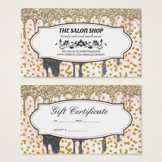 Glitter Drip | Glamour | Schoonheid Visitekaartje (Voorkant /achterkant)