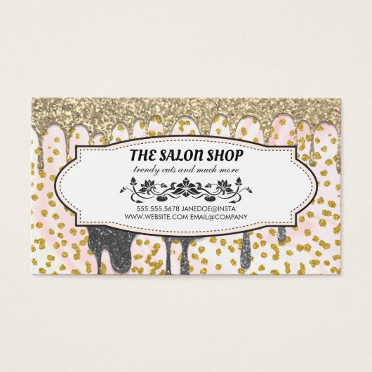 Glitter Drip | Glamour | Schoonheid Visitekaartje (Voorkant)