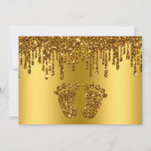 Glitter Drip Gold Baby Feet Hartelijk dank Bedankkaart (Achterkant)