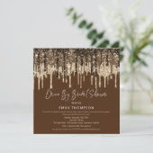 Glitter Drip Gold Brown Drive van Vrijgezellenfees Kaart (Staand voorkant)