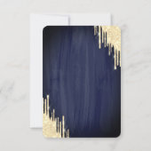 Glitter Drip Gold Dress Blue Sweet 16 RSVP Kaart (Achterkant)