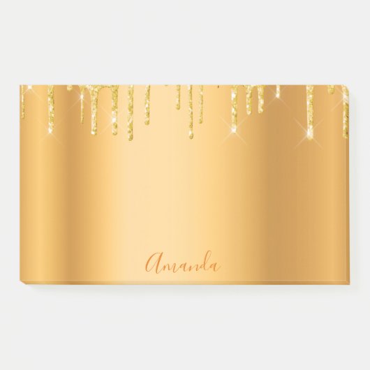 Glitter drip goudsmeel post-it® notes (Voorkant)
