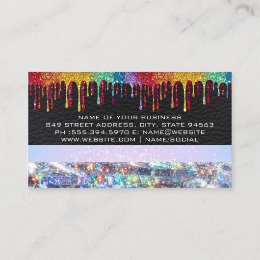 Glitter Drip | Leather Bokeh | MODE Visitekaartje (Achterkant)