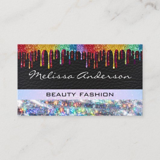 Glitter Drip | Leather Bokeh | MODE Visitekaartje (Voorkant)