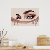 💎 Glitter Drip Make-up Ogen Voor Vrouwelijke Muur Poster (Keuken)