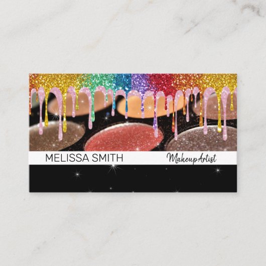 Glitter Drip | Make-up Palet  Visitekaartje (Voorkant)