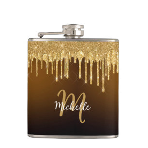 Glitter Drip Monogram Sparkle Cute Girly Heupfles