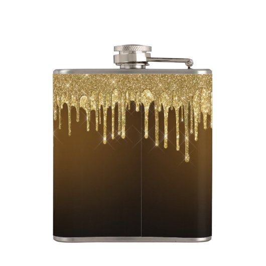 Glitter Drip Monogram Sparkle Cute Girly Heupfles (Achterkant)