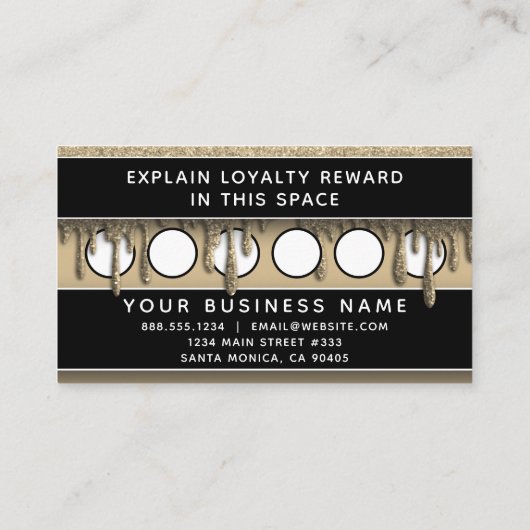 Glitter Drip Nails Spa Professional Trendy Pattern Afsprakenkaartje (Achterkant)