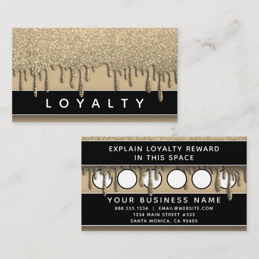 Glitter Drip Nails Spa Professional Trendy Pattern Afsprakenkaartje (Voorkant / Achterkant)