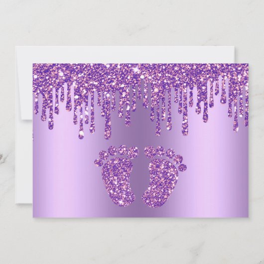 Glitter Drip Paars Baby - Hartelijk dank Bedankkaart (Achterkant)